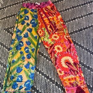 Women’s colorful floral lounge pants Anthropologie pajamas